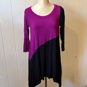 Olian Maternity Purple and Black Colorblock Dress